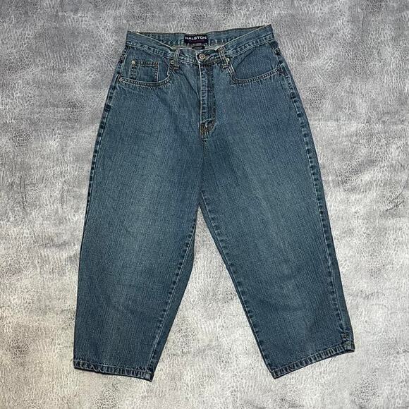 Y2k halston bermuda denim shorts - Picture 1 of 6